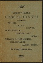 Handbill from the Statue of Liberty Restaurant
