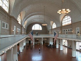 Ellis Island's Registry Room or Great Hall from the Third Floor Balcony