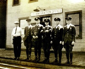 Immigration Officers at Port of Entry (circa 1924).