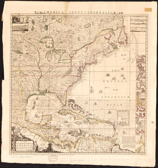 A map of the British Empire in America with the French and Spanish settlements adjacent thereto