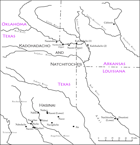 Caddo tribe locations map
