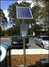 photo of a solar powered light at the ernest coe visitors center