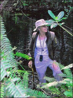 Kathleen Konicek-Moran on a swamp tromp