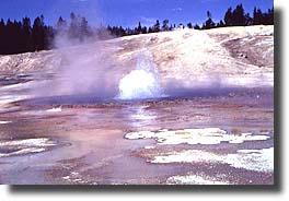 Blue Geyser erupts.