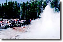 Echinus Geyser Erupting as Crowd Watches