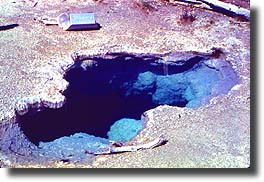 A blue gaping maw is characteristic of the hot spring called Whale's Mouth.