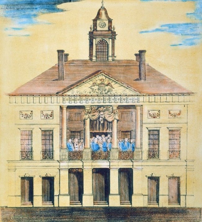 The Inauguration of George Washington at Federal Hall, 1789