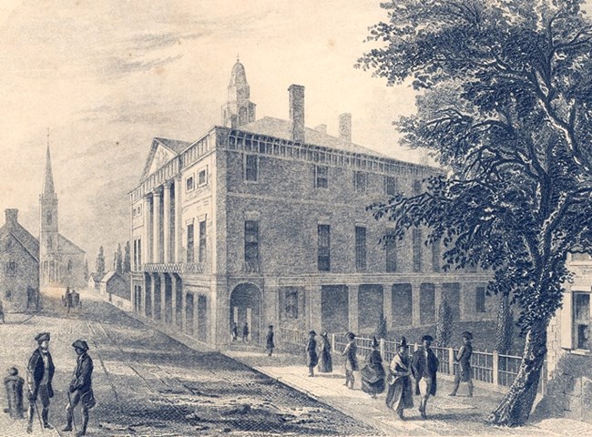 Artist conception of the original Federal Hall.