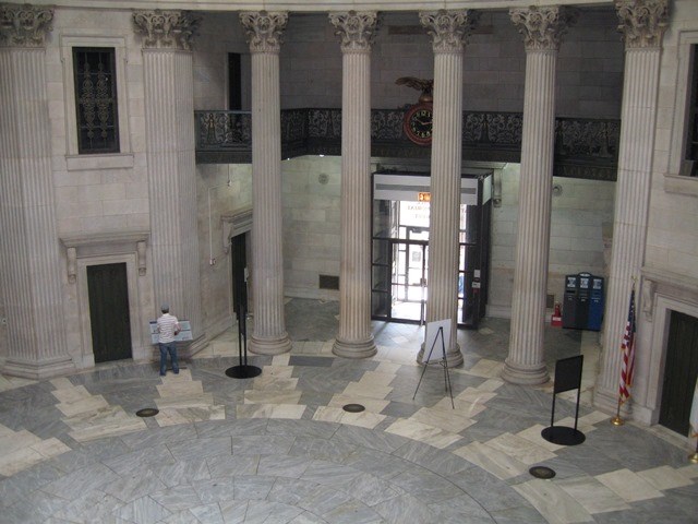 Visitor in Rotunda of Federal Hall NM