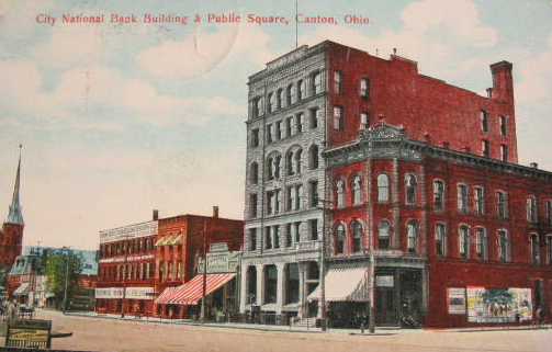 Old postcard image of the City National Bank building