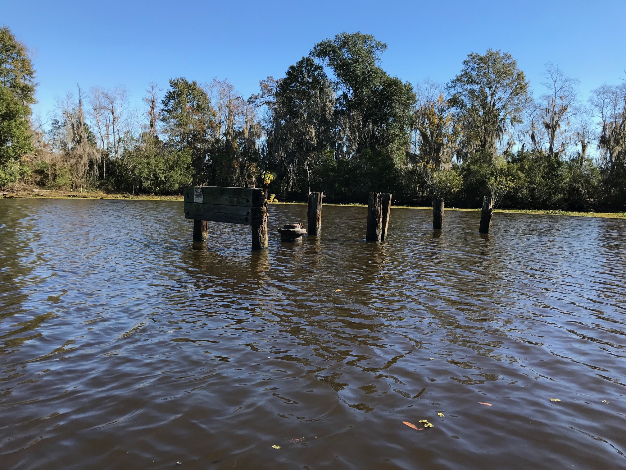 Well in waterway of Jean LaFitte National Historical Park and Preserve