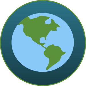 Illustration of the planet Earth showing the side of the Americas.