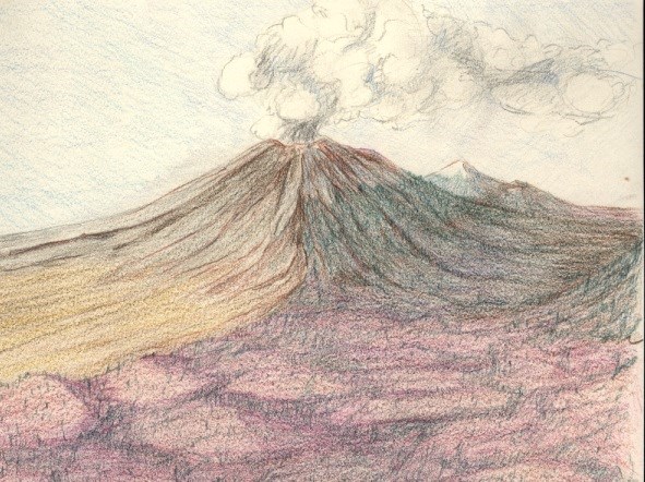 Drawing of Guffey Volcano