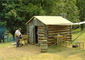 Confederate built Log Huts