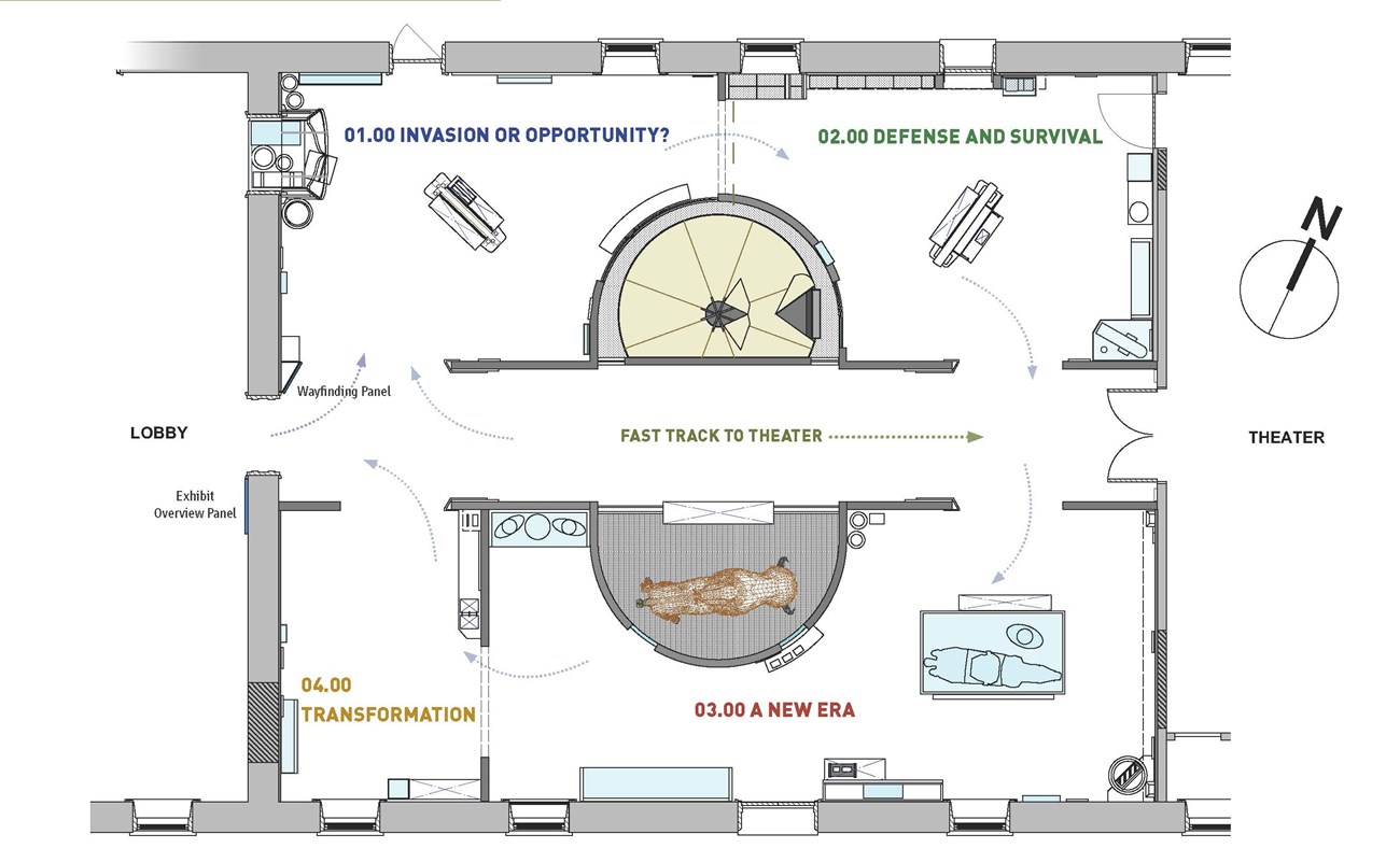 Conceptual overview of the new museum exhibit layout.