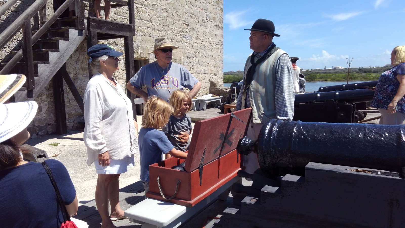 Re-enactor describes a display to visitors