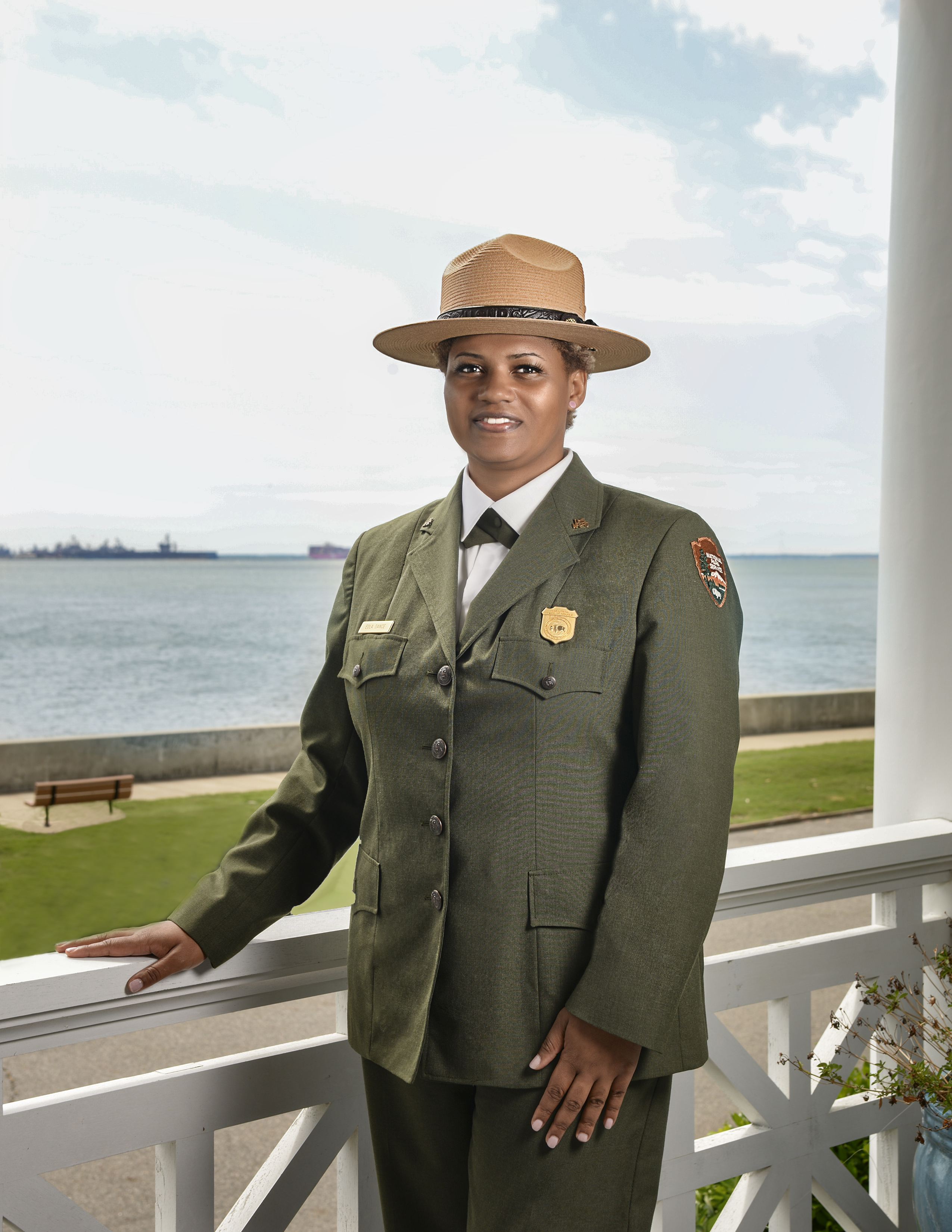 A woman in a National Park Service uniform