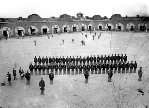 One of the earliest known photographs of a baseball game was taken inside Fort Pulaski.