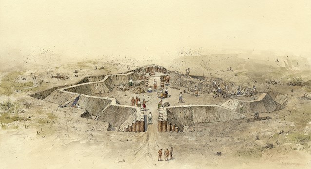 Illustration of earthen fort.