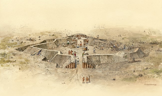 Artist depiction of Earthen Fort