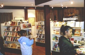 Visitors in bookstore at Fort Scott NHS