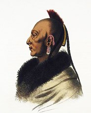 Le Soldat Du Chene, An Osage Chief painted by Mc Kenney and Hall, courtesy Library of Congress, Prints and Photographs Division