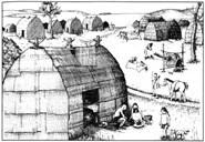 A hut in an Osage Village, courtesy of Missouri Department of Natural Resources.