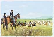 Dragoons on patrol to Pawnee villages in 1844. Image by Hugh Brown