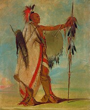 Tallee, an Osage Warrior, painted by George Catlin, courtesy Smithsonian American Art Museum.