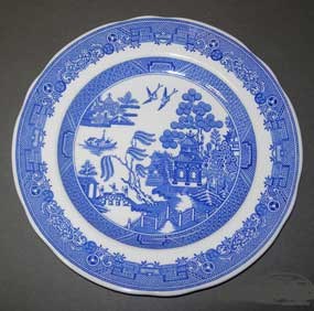modern Blue Willow plate