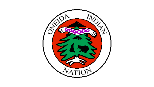 A drawing of a pine tree with an eagle on top. Shadows of a bear, turtle, and wolf are cast on the tree. A sash with five boxes adorns it.