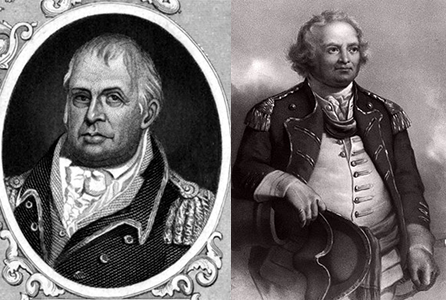 Portraits of two older men in uniform with short hair, wearing uniforms.