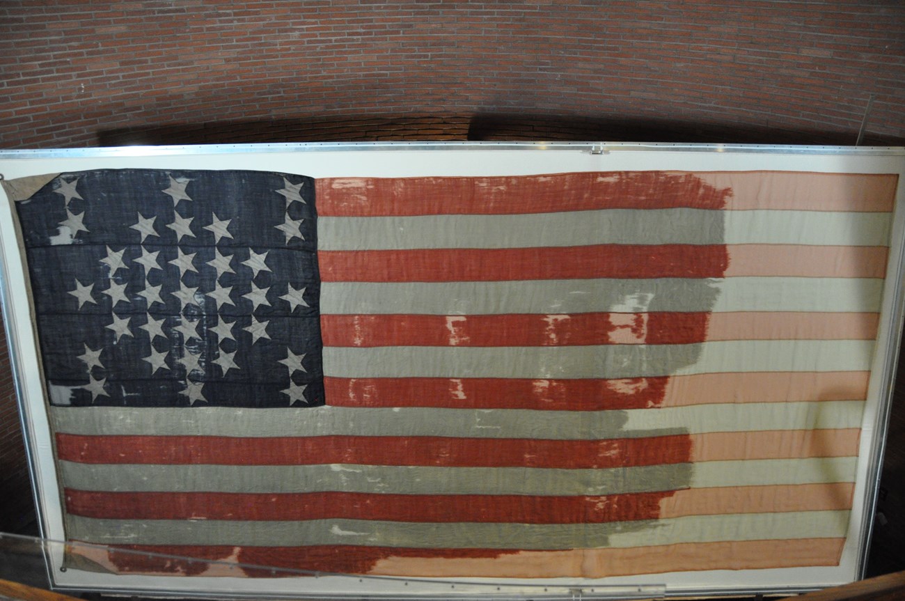 A 33-star United States flag, which flew over Fort Sumter at the beginning of the Civil War.