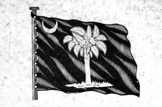 Drawing of the South Carolina flag as it appeared in 1861.