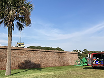 Repointing the Fort Moultrie South Wall