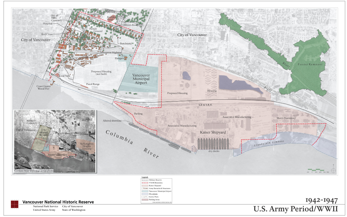Image of landscape change from a1942 to 1947
