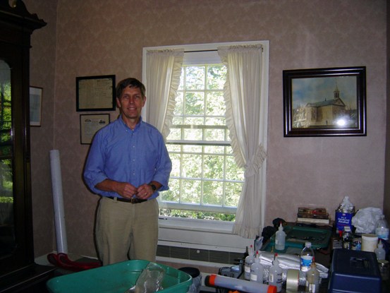 Jon Brandon's conservation laboratory in the upstairs hall of the McLoughlin House