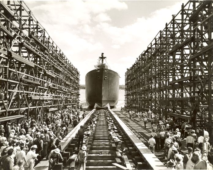 Kaiser Shipyards, Launching Ship