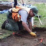 Archaeologist Bob Cromwell excavates a site at Fort Vancouver
