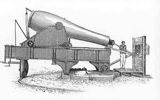Drawing of the loading procedure of the Rodman Cannon