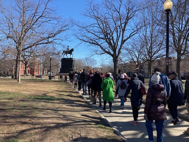 Participants in the "Walk with Dr. Woodson" Walking Tour