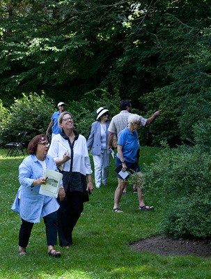 Good Neighbors Institute participants explore the landscape at Fairsted