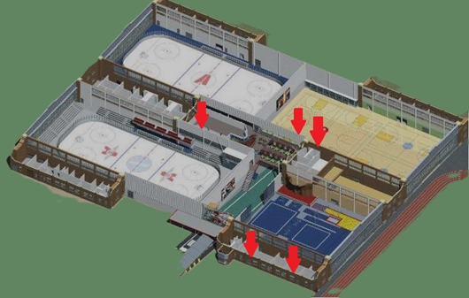 Diagram of areas impacted by water intrusion