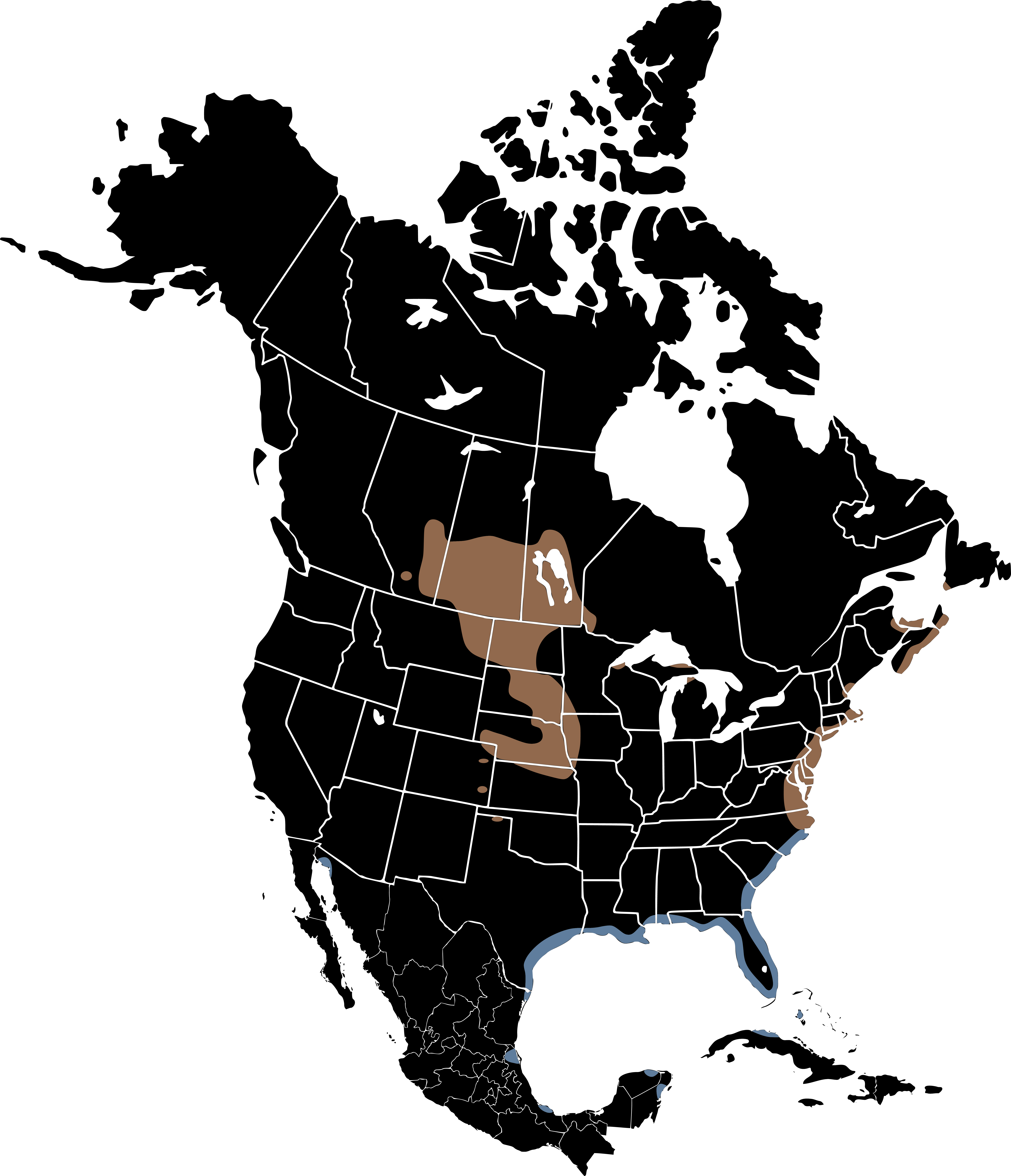 Plover Range in North American