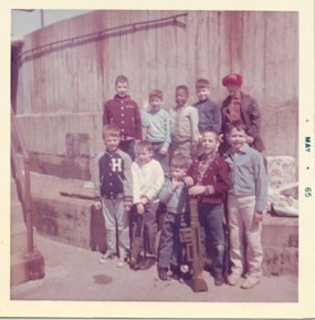 Col. Corley's son and friends at birthday party at Battery Gunnison, 1965.