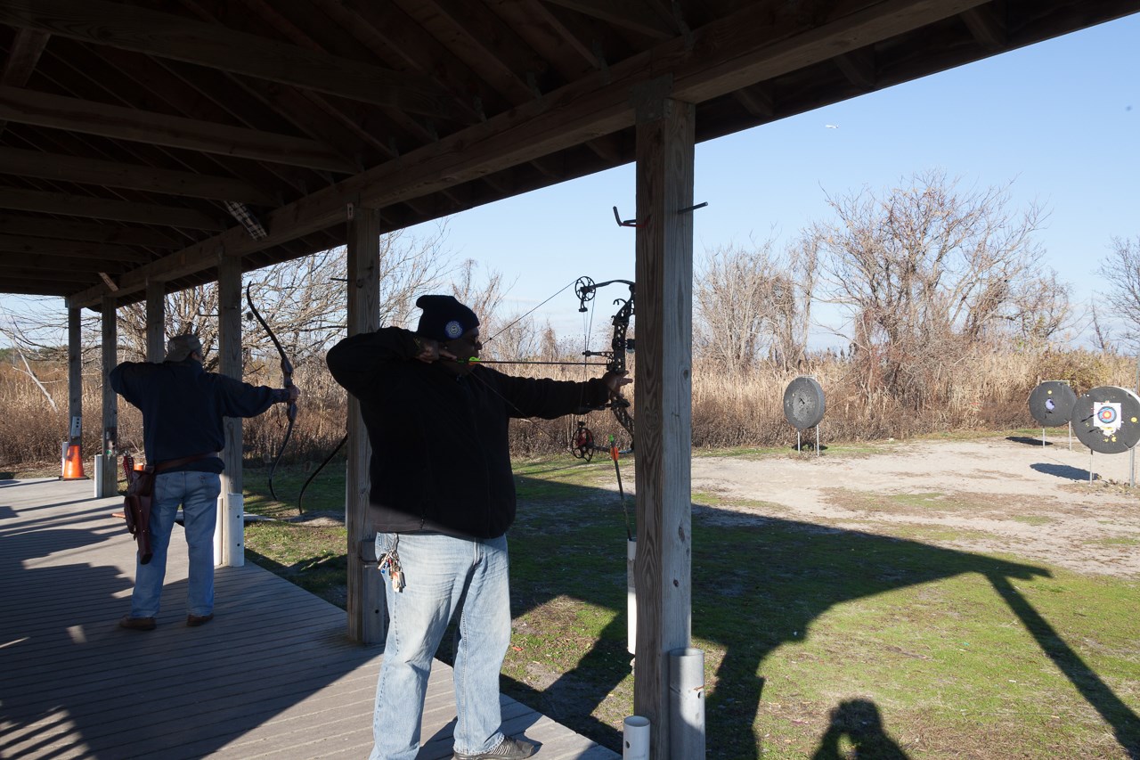 Using the archery range at Floyd Bennett Field