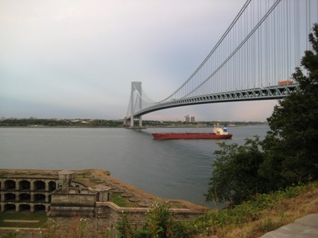 Fort Wadsworth stands on the Staten Island side of the Verrazano-Narrows Bridge.