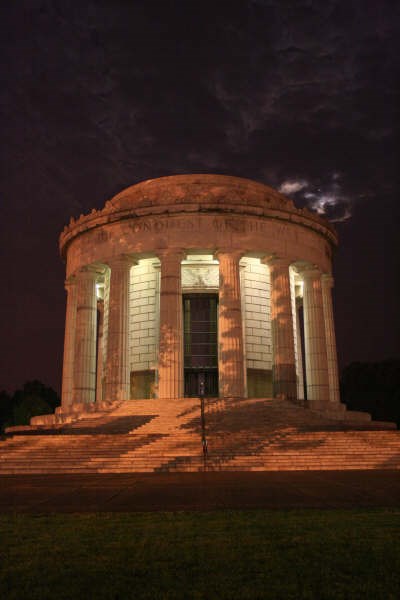 Clark Memorial under full moon