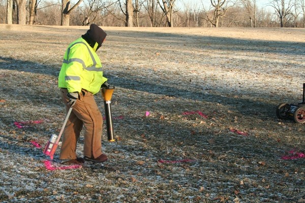 person painting ground