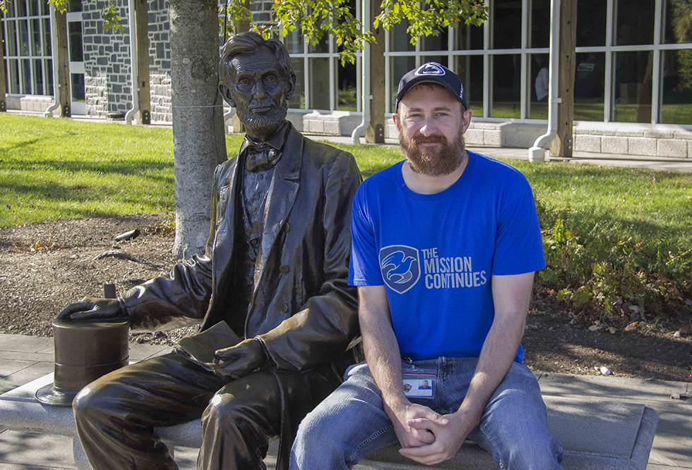 The Mission Continues: Tim Dolen sits with Abraham Lincoln